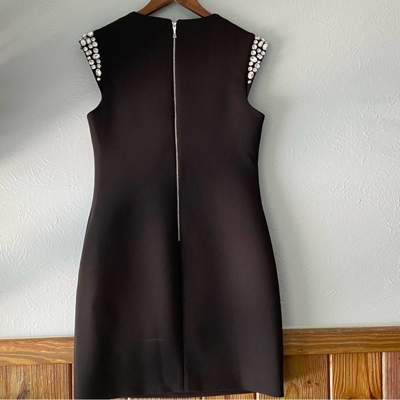 Elegant Kate Spade Embellished Rhinestone Black Midi Cocktail Dress Size 6 - Picture 3 of 13